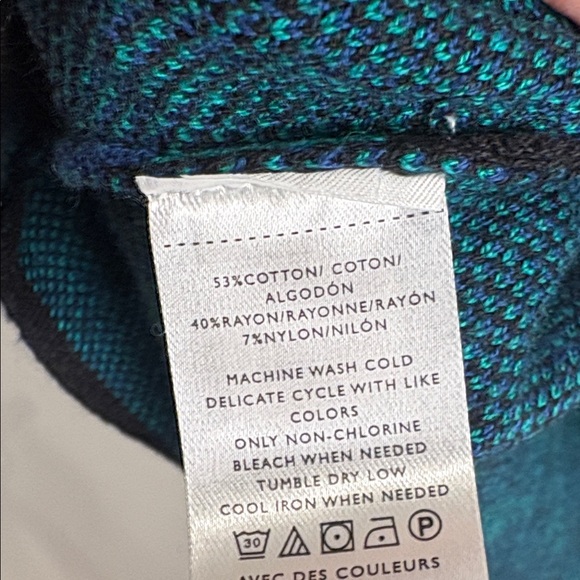 Ann Taylor Floral Crewneck Sweater - Black and Blue - Picture 4 of 6